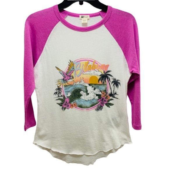 Billabong Ride Alone T-Shirt Orchard 3/4 Sleeves Crew Neckline Small NEW - Picture 4 of 11